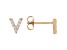 White Cubic Zirconia 18K Yellow Gold Over Sterling Silver V Earrings 0.22ctw
