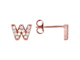 White Cubic Zirconia 18K Rose Gold Over Sterling Silver W Earrings 0.40ctw