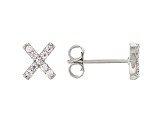White Cubic Zirconia Rhodium Over Sterling Silver X Earrings 0.28ctw