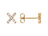 White Cubic Zirconia 18K Yellow Gold Over Sterling Silver X Earrings 0.28ctw