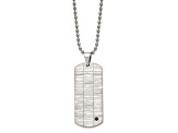 Black Cubic Zirconia Stainless Steel Men's Pendant With Chain