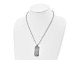 Black Cubic Zirconia Stainless Steel Men's Pendant With Chain