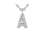White Cubic Zirconia Rhodium Over Sterling Silver A Necklace 0.10ctw