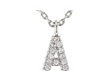 White Cubic Zirconia Rhodium Over Sterling Silver A Necklace 0.10ctw