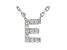 White Cubic Zirconia Rhodium Over Sterling Silver E Necklace 0.09ctw