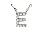 White Cubic Zirconia Rhodium Over Sterling Silver E Necklace 0.09ctw