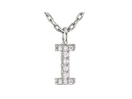 White Cubic Zirconia Rhodium Over Sterling Silver I Necklace 0.05ctw