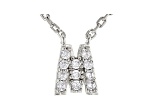White Cubic Zirconia Rhodium Over Sterling Silver M Necklace 0.17ctw