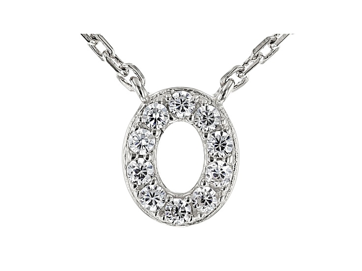 White Cubic Zirconia Rhodium Over Sterling Silver ONecklace 0.15ctw