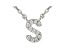 White Cubic Zirconia Rhodium Over Sterling Silver S Necklace 0.09ctw