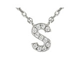 White Cubic Zirconia Rhodium Over Sterling Silver S Necklace 0.09ctw
