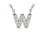 White Cubic Zirconia Rhodium Over Sterling Silver W Necklace 0.20ctw