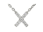White Cubic Zirconia Rhodium Over Sterling Silver X Necklace 0.14ctw