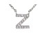 White Cubic Zirconia Rhodium Over Sterling Silver Z Necklace 0.13ctw