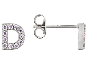 White Cubic Zirconia Rhodium Over Sterling Silver D Earrings 0.22ctw
