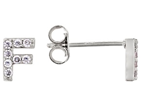 White Cubic Zirconia Rhodium Over Sterling Silver F Earrings 0.25ctw