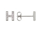White Cubic Zirconia Rhodium Over Sterling Silver H Earrings 0.31ctw