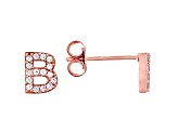 White Cubic Zirconia 18K Rose Gold Over Sterling Silver B Earrings 0.28ctw