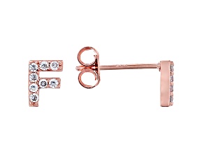 White Cubic Zirconia 18K Rose Gold Over Sterling Silver F Earrings 0.25ctw
