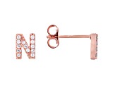 White Cubic Zirconia 18K Rose Gold Over Sterling Silver N Earrings 0.23ctw