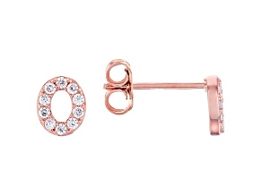 White Cubic Zirconia 18K Rose Gold Over Sterling Silver O Earrings 0.31ctw