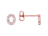 White Cubic Zirconia 18K Rose Gold Over Sterling Silver O Earrings 0.31ctw