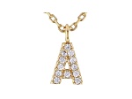 White Cubic Zirconia 18K Yellow Gold Over Sterling Silver A Necklace 0.10ctw