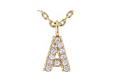 White Cubic Zirconia 18K Yellow Gold Over Sterling Silver A Necklace 0.10ctw