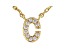 White Cubic Zirconia 18K Yellow Gold Over Sterling Silver C Necklace 0.09ctw