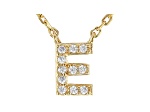 White Cubic Zirconia 18K Yellow Gold Over Sterling Silver E Necklace 0.09ctw