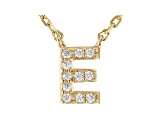 White Cubic Zirconia 18K Yellow Gold Over Sterling Silver E Necklace 0.09ctw