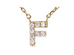 White Cubic Zirconia 18K Yellow Gold Over Sterling Silver F Necklace 0.12ctw