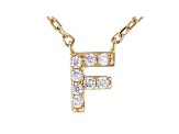 White Cubic Zirconia 18K Yellow Gold Over Sterling Silver F Necklace 0.12ctw