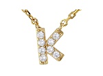 White Cubic Zirconia 18K Yellow Gold Over Sterling Silver K Necklace 0.12ctw