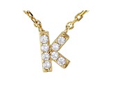 White Cubic Zirconia 18K Yellow Gold Over Sterling Silver K Necklace 0.12ctw
