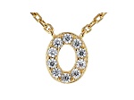 White Cubic Zirconia 18K Yellow Gold Over Sterling Silver O Necklace 0.15ctw