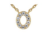 White Cubic Zirconia 18K Yellow Gold Over Sterling Silver O Necklace 0.15ctw