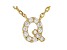 White Cubic Zirconia 18K Yellow Gold Over Sterling Silver Q Necklace 0.17ctw