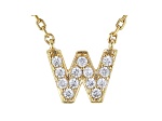 White Cubic Zirconia 18K Yellow Gold Over Sterling Silver W Necklace 0.20ctw