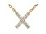 White Cubic Zirconia 18K Yellow Gold Over Sterling Silver X Necklace 0.14ctw