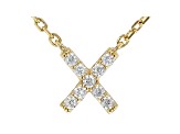 White Cubic Zirconia 18K Yellow Gold Over Sterling Silver X Necklace 0.14ctw