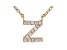 White Cubic Zirconia 18K Yellow Gold Over Sterling Silver Z Necklace 0.13ctw