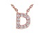 White Cubic Zirconia 18K Rose Gold Over Sterling Silver D Necklace 0.17ctw