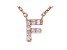 White Cubic Zirconia 18K Rose Gold Over Sterling Silver F Necklace 0.12ctw