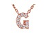 White Cubic Zirconia 18K Rose Gold Over Sterling Silver G Necklace 0.14ctw