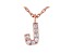 White Cubic Zirconia 18K Rose Gold Over Sterling Silver J Necklace 0.11ctw