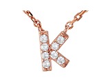 White Cubic Zirconia 18K Rose Gold Over Sterling Silver K Necklace 0.12ctw