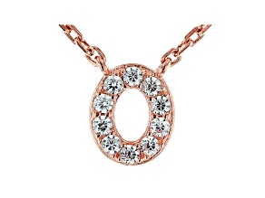 White Cubic Zirconia 18K Rose Gold Over Sterling Silver O Necklace 0.15ctw