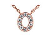White Cubic Zirconia 18K Rose Gold Over Sterling Silver O Necklace 0.15ctw