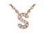 White Cubic Zirconia 18K Rose Gold Over Sterling Silver S Necklace 0.09ctw